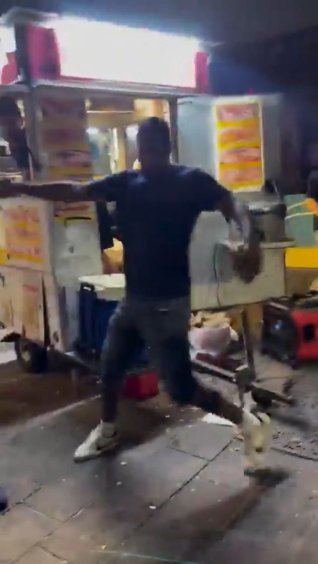 Kid in the White was just trying to walk away not once but twice.